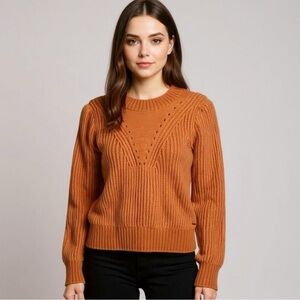 Scotch & Soda Amsterdam Pumpkin Spice Sweater Womens Puff Sleeve Size Medium